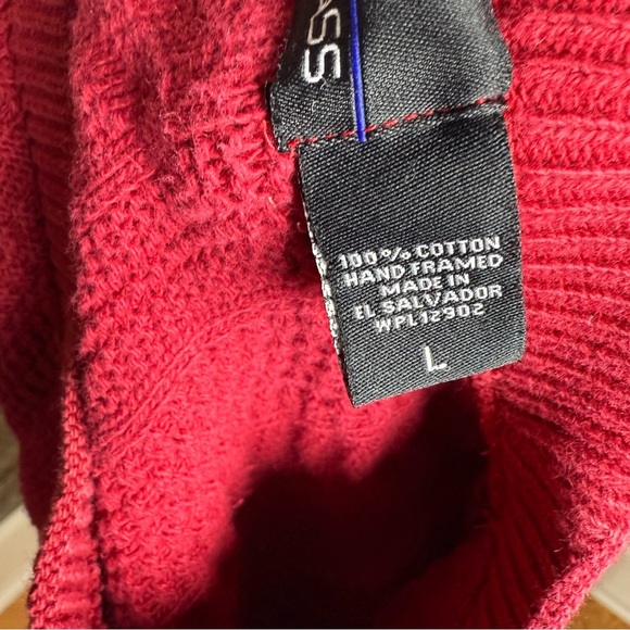 Vintage Bill Blass Men’s Large Cable Knit Sweater Red Classic Preppy 90s - Picture 5 of 6